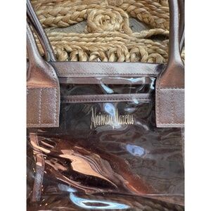 Neiman Marcus‎ Clear Tote Bag Metallic Rose Gold